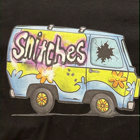 Scooby Doo Mystery Machine Snitches Black Cotton Short Sleeve T-Shirt Small - Picture 2 of 5